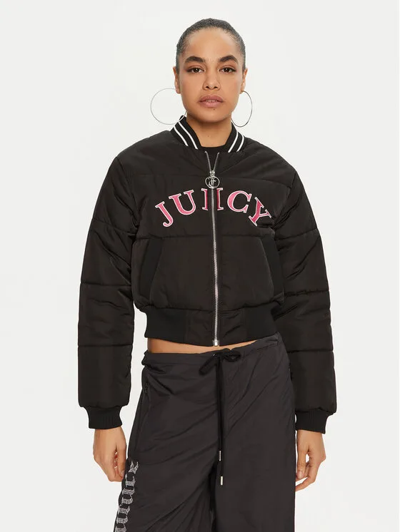 Дамско яке бомбър Juicy Couture Kelsey черно – Черен – Дамски бомбър якета