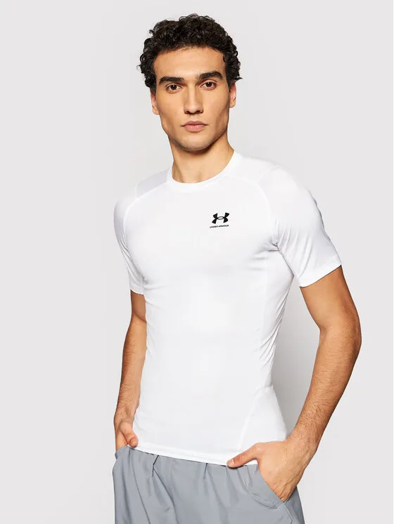 Мъжка спортна тениска Under Armour Ua HeatGear Compression Fit бяла – Мъжки спортни тениски и фланелки