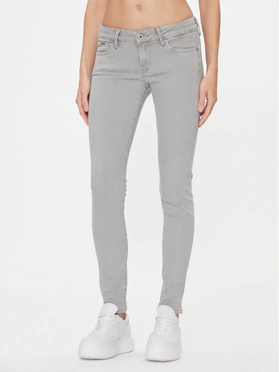 Pepe Jeans Дънки PL204583 Сив Skinny Fit – Дамски skinny дънки