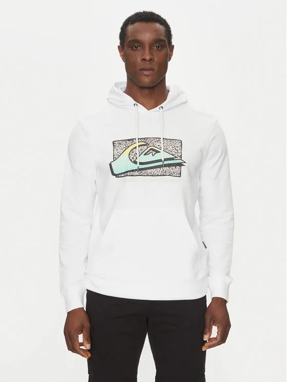 Мъжки суитшърт Quiksilver бял – Мъжки суитшърти без цип
