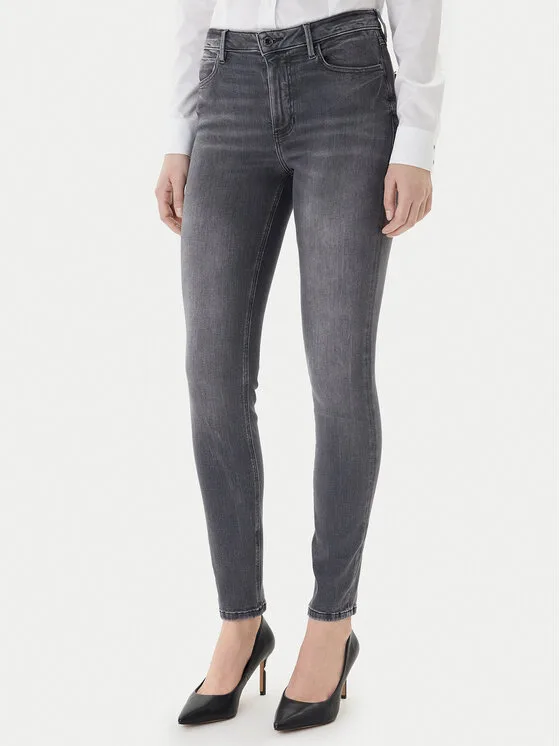 Guess Дънки W2YA46 D4PZ2 Сив Skinny Fit – Дамски skinny дънки