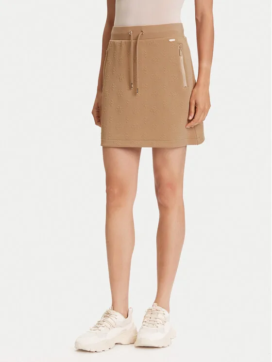 Guess Мини пола V5YD03 KBSL2 Кафяв Regular Fit – Дамски мини поли