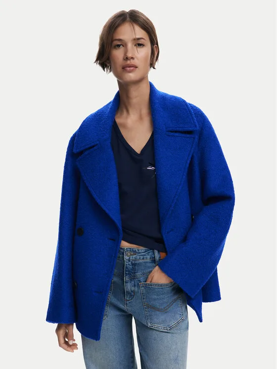 Дамско зимно палто Desigual Shortcolor синьо – Дамски зимни палта