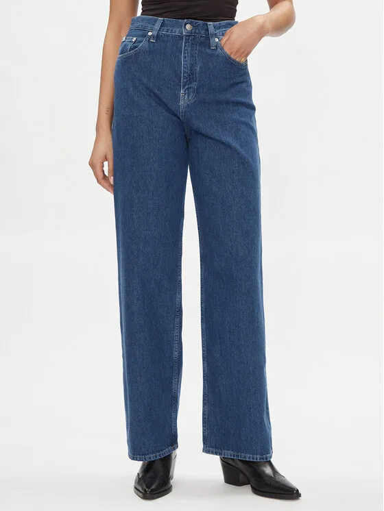 Calvin Klein Jeans Дънки J20J223428 Тъмносин Relaxed Fit – Дамски boyfriend дънки