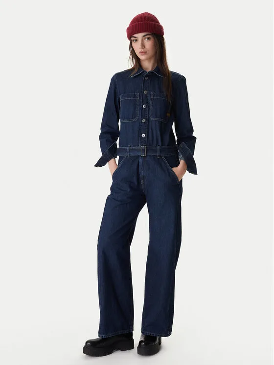 G-Star Raw Гащеризон D26877-E090 Тъмносин Relaxed Fit – Дамски гащеризони