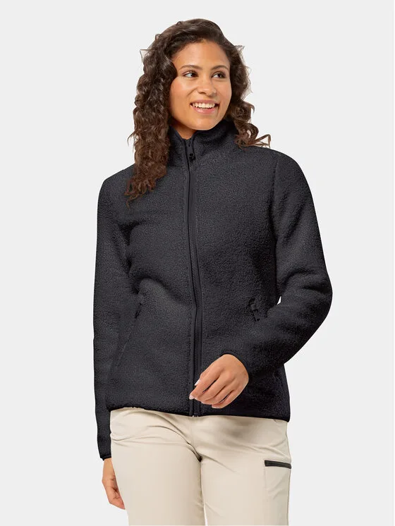 Jack Wolfskin Полар High Curl Jacket 1708732 Черен Regular Fit – Дамски спортни дрехи