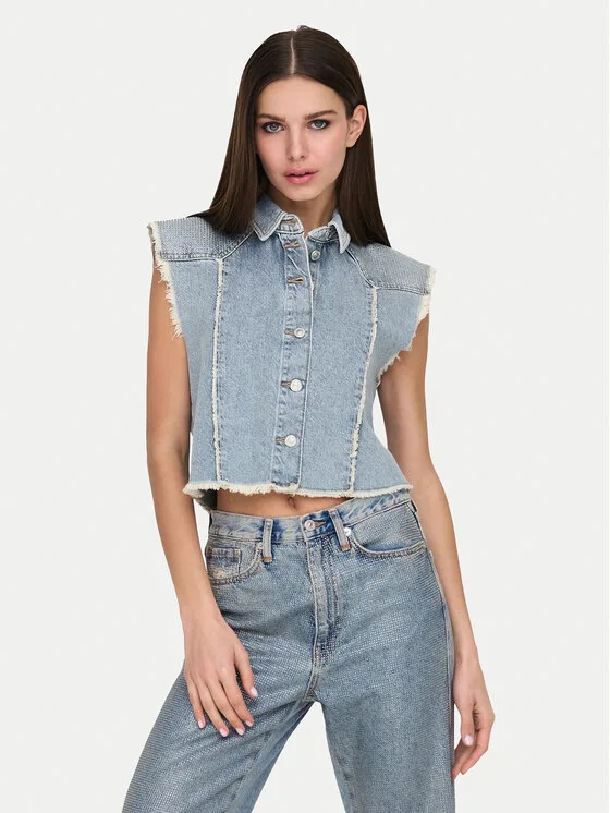 ONLY Елек Hollywood 15341021 Син Regular Fit – Дамски елеци