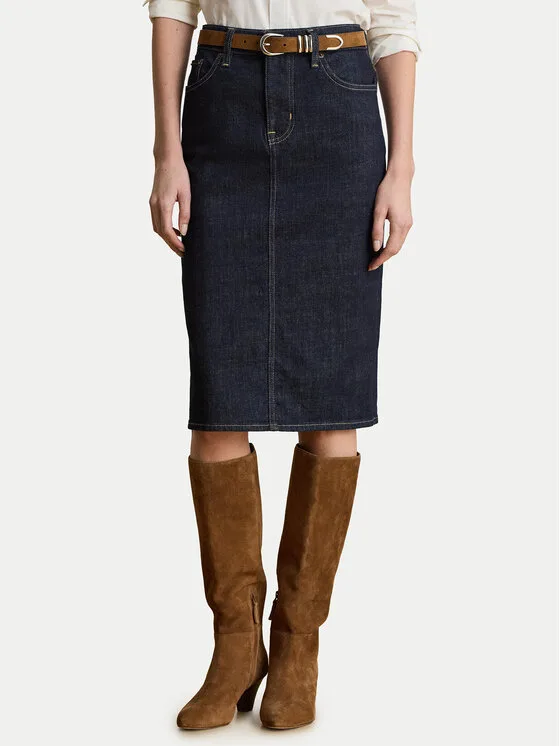 Дамска пола тип молив LAUREN RALPH LAUREN 200P14644001 тъмносиня – Дамски поли тип молив