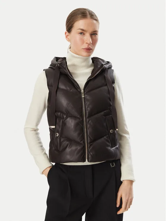 Morgan Жилетка за костюм 232-GSOLO Кафяв Regular Fit – Дамски елеци