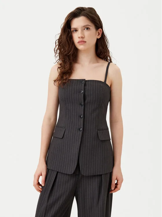 HUGO Елек Asiane 50530460 Тъмносив Regular Fit – Дамски елеци