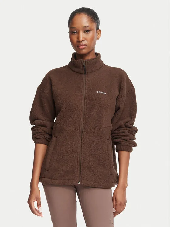 Дамски полар Columbia Timber Meadow MTR тъмнокафяв – Дамски полари