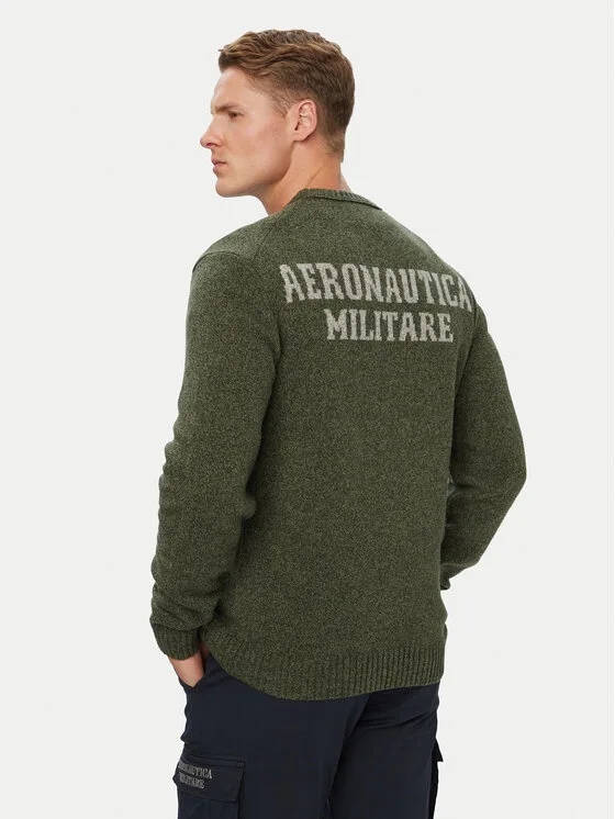 Aeronautica Militare Пуловер 262MA1645UL00924 Каки Regular Fit – Мъжки пуловери и жилетки
