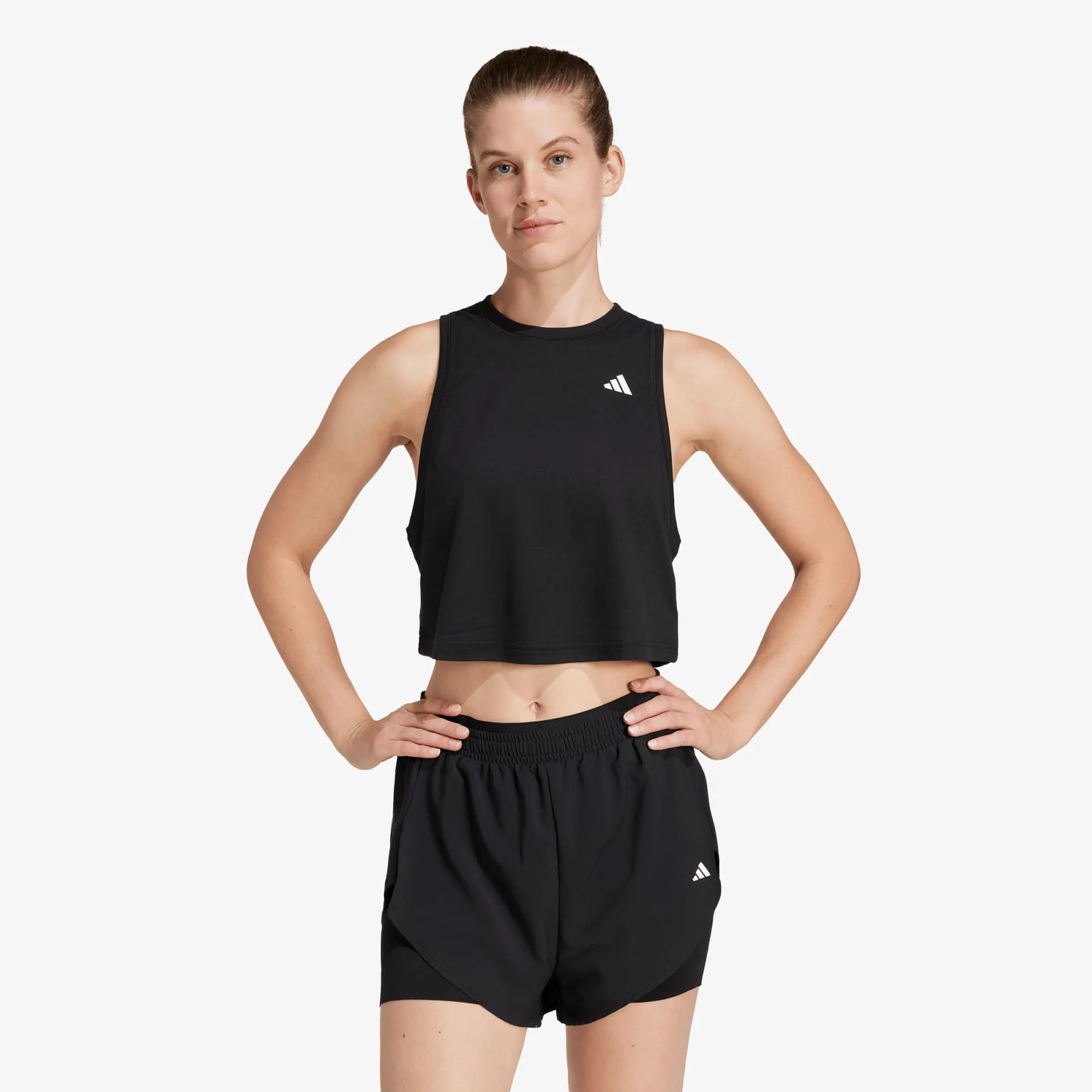 Дамски топ adidas Performance Train Essentials Boxy Workout черен – Black – Дамски топове