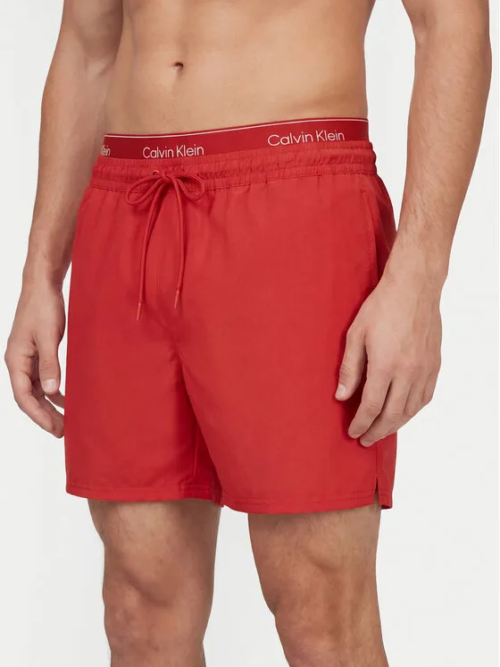 Calvin Klein Swimwear Плувни шорти LV00N61024 Червен Regular Fit – Мъжки бански