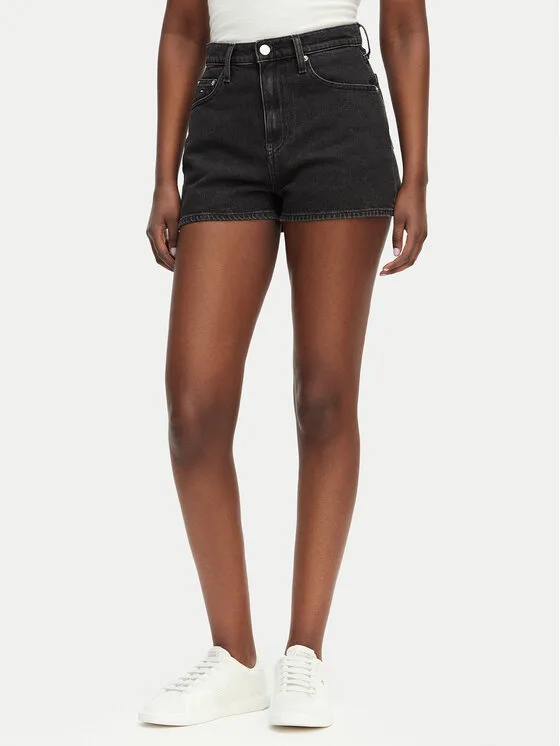Дамски дънкови шорти Tommy Jeans DW0DW23057 черни – Черен