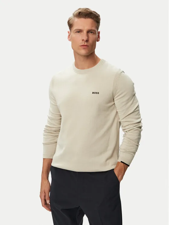 BOSS Пуловер KN_Ever-X CN 50556145 Светлобежов Regular Fit – Мъжки пуловери и жилетки
