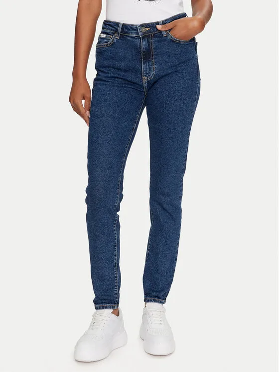 Guess Jeans Дънки W4YA92 D5CB2 Тъмносин Skinny Fit – Дамски skinny дънки