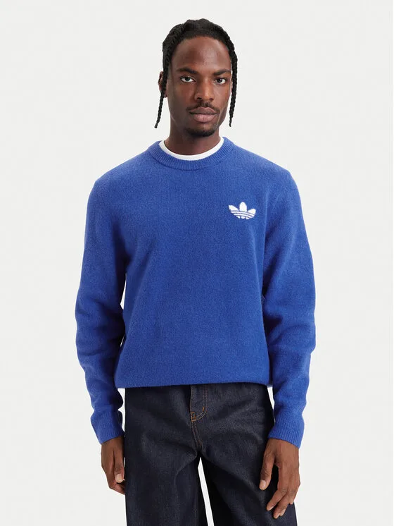 adidas Пуловер Trefoil Essentials Fully Knit Sweatshirt KS4890 Син Regular Fit – Мъжки пуловери и жилетки