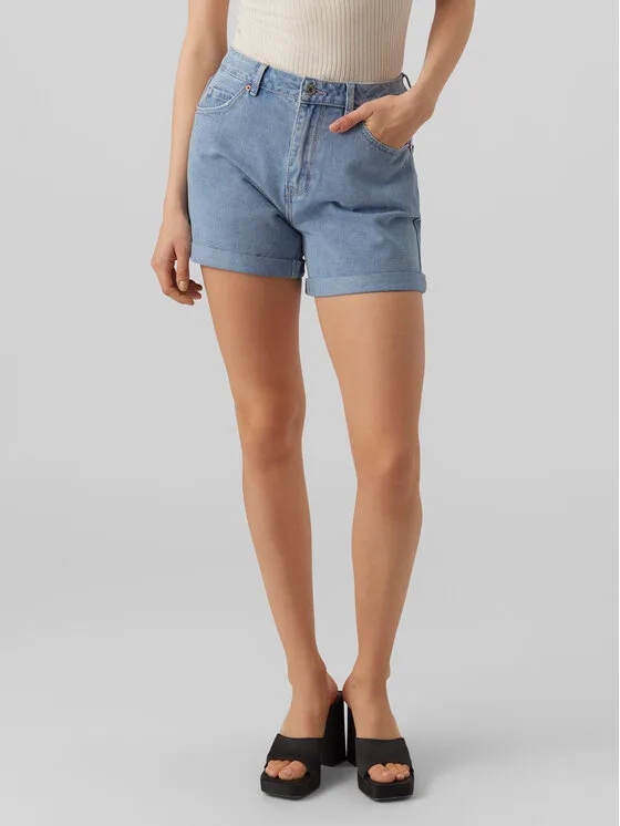 Vero Moda Дънкови шорти Zuri 10279493 Син Regular Fit – Дамски дънкови шорти