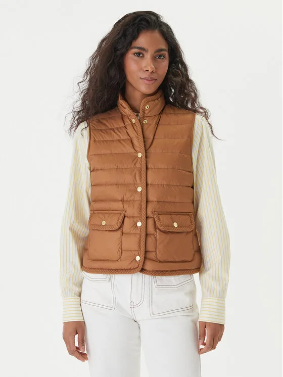 Tommy Hilfiger Жилетка за костюм WW0WW49661 Кафяв Regular Fit – Дамски елеци