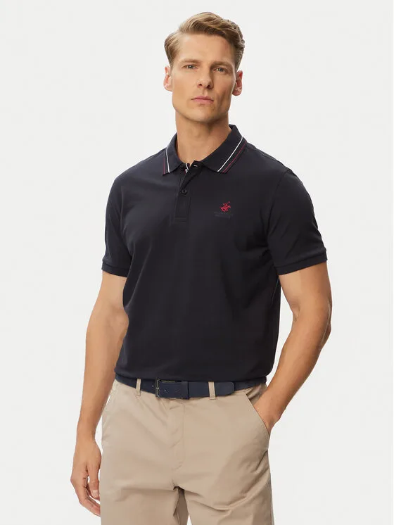Мъжка поло тениска Beverly Hills Polo Club P-SS26M-P450111 тъмносиня – Мъжки поло тениски