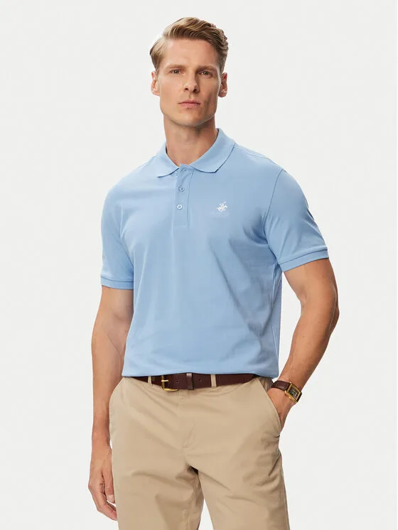 Мъжка поло тениска Beverly Hills Polo Club P-SS26M-P450124 светлосиня – Мъжки поло тениски