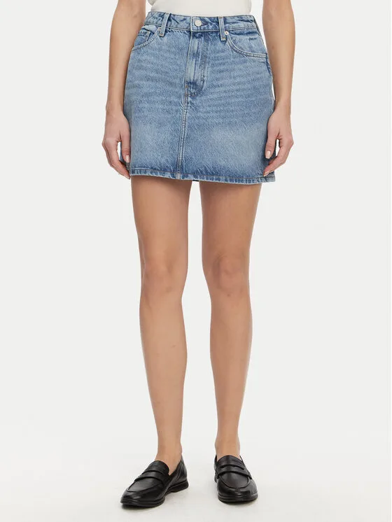 Дамска дънкова пола Tommy Hilfiger WW0WW44392 синя – Дамски дънкови поли