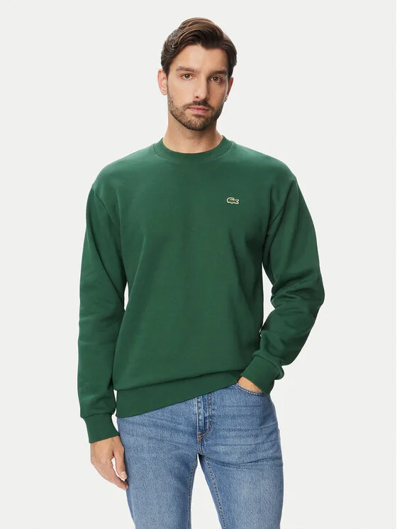 Lacoste Суитшърт SH8868 Тъмнозелен Regular Fit – Мъжки суитшърти без цип
