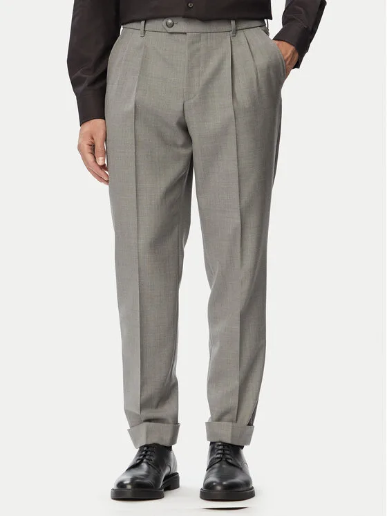BOSS Панталон от костюм H-Perin-263 50567532 Сив Tapered Fit – Мъжки текстилни панталони