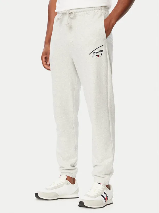 Tommy Jeans Долнище анцуг DM0DM23593 Светлосив Regular Fit – Мъжки спортни панталони