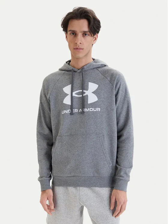 Under Armour Суитшърт Ua Rival Fleece Logo 1379758 Сив Loose Fit – Мъжки суитшърти без цип