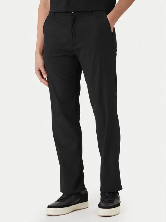 Calvin Klein Текстилни панталони LV04LF609G Черен Straight Fit – Мъжки текстилни панталони
