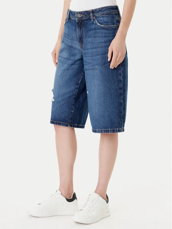 Guess Jeans Дънкови шорти W5YD1D D5R22 Син Regular Fit – Дамски дънкови шорти