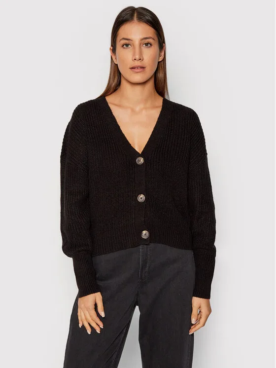 Vero Moda Кардиган Lea 10249632 Черен Relaxed Fit – Дамски жилетки