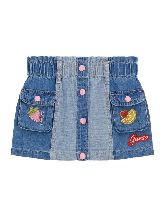 Детска дънкова пола Guess K6GD05 D7850 синя – Детски поли