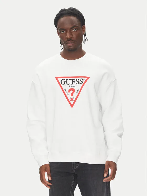 Мъжки суитшърт Guess Jeans M4YQ21 K9V31 бял – Мъжки суитшърти без цип