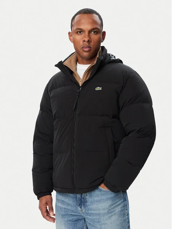 Lacoste Пухено яке BH5154 Черен Regular Fit – Мъжки пухени якета
