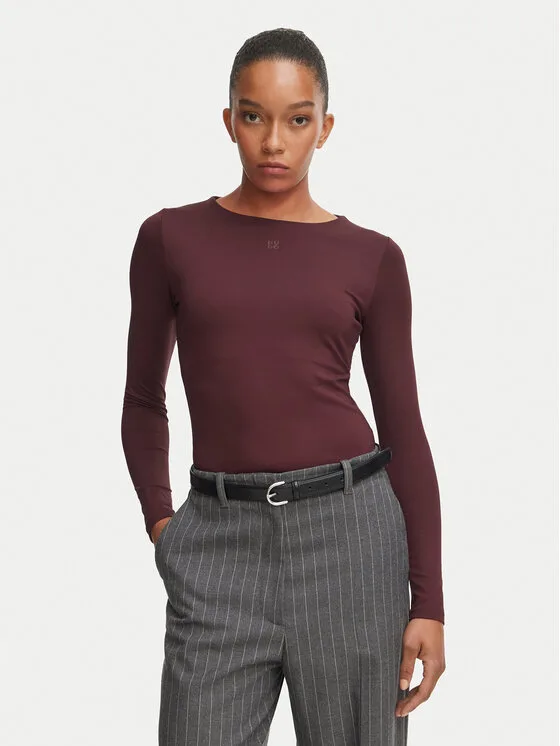 HUGO Блуза Dasiia 50545208 Бордо Slim Fit – Дамски блузи