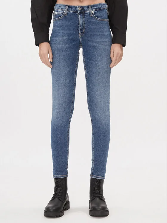 Calvin Klein Jeans Дънки J20J221581 Син Skinny Fit – Дамски skinny дънки
