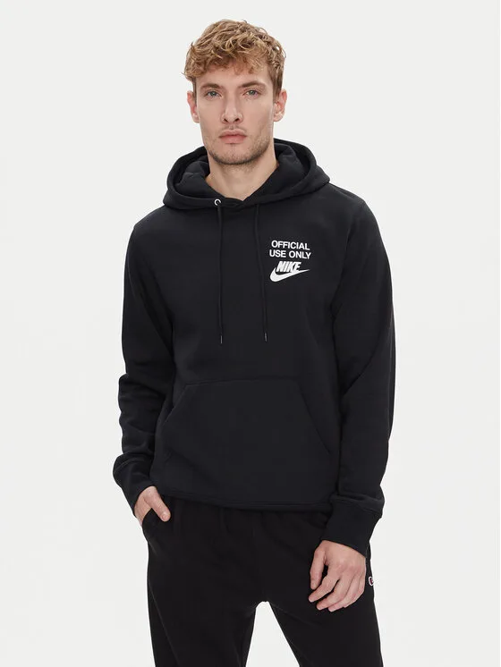 Nike Суитшърт Club Bb IB8398 Черен Regular Fit – Мъжки суитшърти без цип