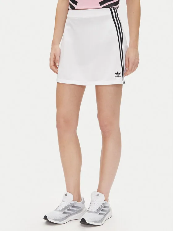 adidas Пола тип трапец adicolor 3-Stripes JD0284 Бял Regular Fit – Дамски поли тип трапец