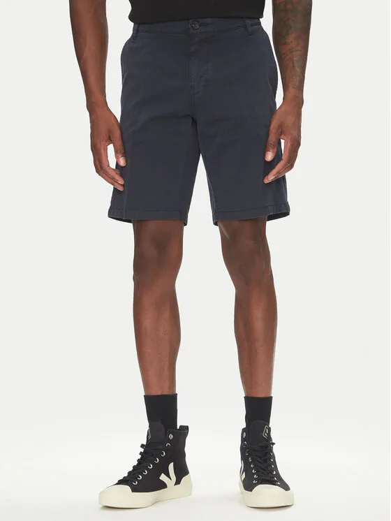 Mustang Шорти от плат Amsterdam 1016450 Тъмносин Slim Fit – Мъжки текстилни къси панталони