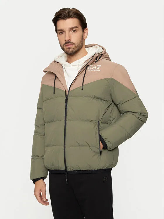 Мъжко зимно яке EA7 Emporio Armani Pndoz зелено – Мъжки зимни якета