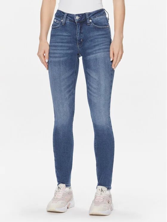 Дамски дънки Calvin Klein Jeans J20J222447 сини – Дамски skinny дънки