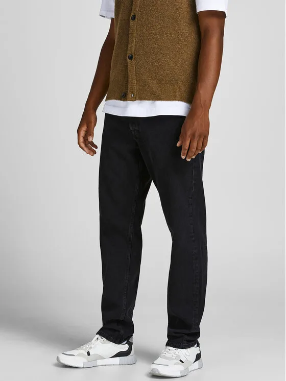 Jack & Jones Дънки Chris 12168656 Черен Relaxed Fit – Мъжки loose дънки