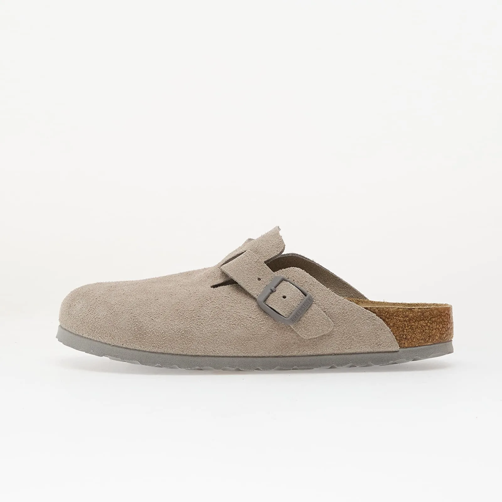 Мъжки чехли Birkenstock Boston Soft Footbed Suede Leather бежови – Stone Coin