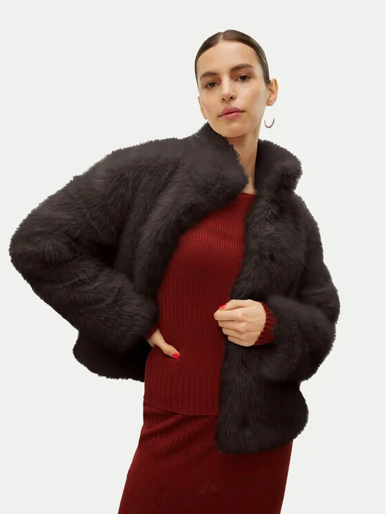 Vero Moda Кожено палто Monroe 10315328 Кафяв Regular Fit – Дамски кожуси