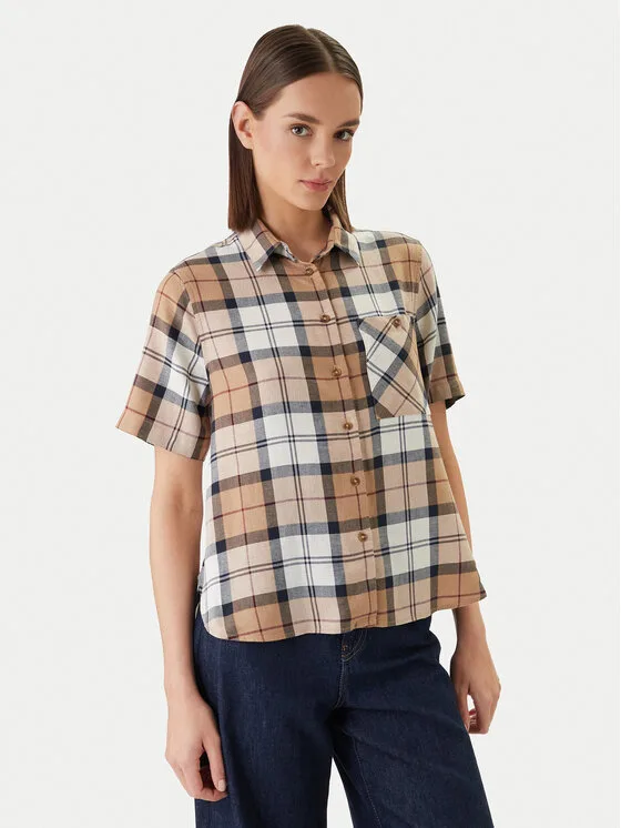 Barbour Риза Fern LSH1744BR37 Бежов Regular Fit – Дамски ежедневни ризи