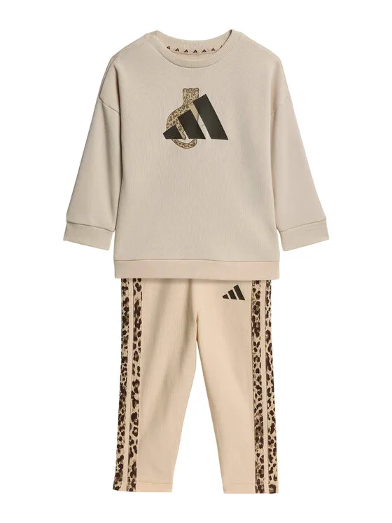 adidas Комплект суитшърт и клин Animal KC9644 Бежов Regular Fit – Детски комплекти