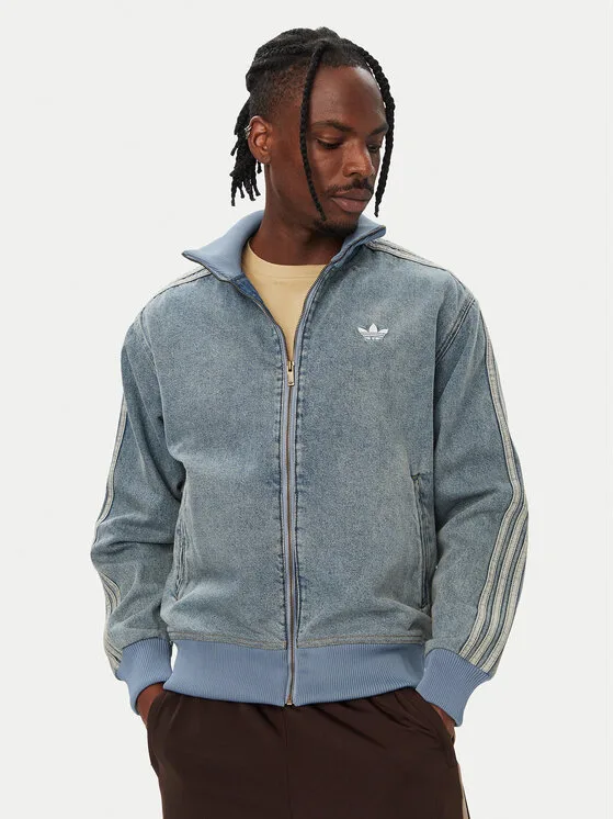 Мъжко дънково яке adidas Firebird Adicolor синьо – Мъжки дънкови якета